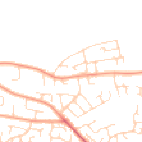 Daytime road noise heatmap for NR34 7DA