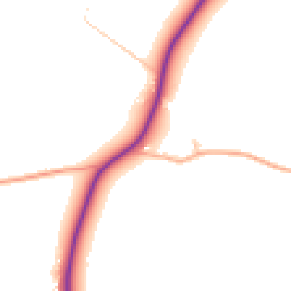 Daytime road noise heatmap for NR34 7HT