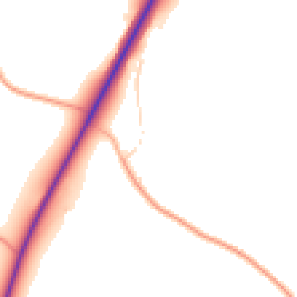 Daytime road noise heatmap for NR34 7LH