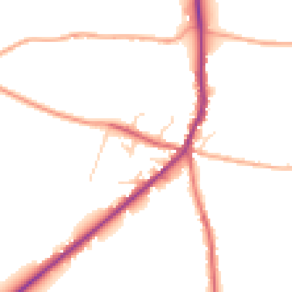 Daytime road noise heatmap for NR34 7LT