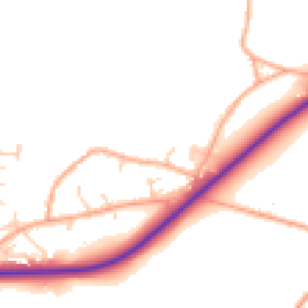 Daytime road noise heatmap for NR34 7PZ