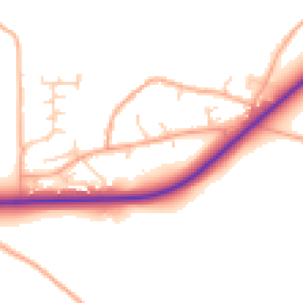 Daytime road noise heatmap for NR34 7QB