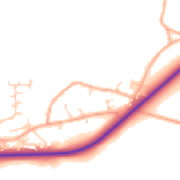 Daytime road noise heatmap for NR34 7QL