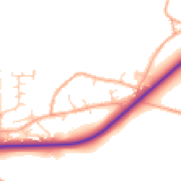 Daytime road noise heatmap for NR34 7QS