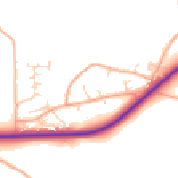 Daytime road noise heatmap for NR34 7QX