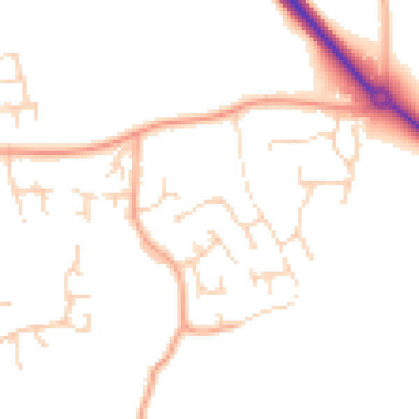Daytime road noise heatmap for NR34 7RR