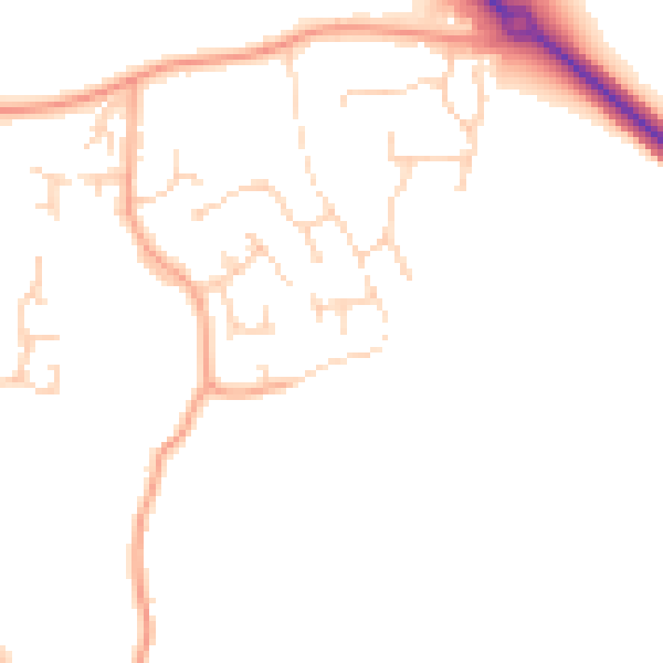 Daytime road noise heatmap for NR34 7RU