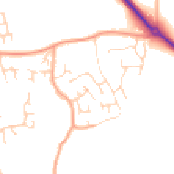 Daytime road noise heatmap for NR34 7SG