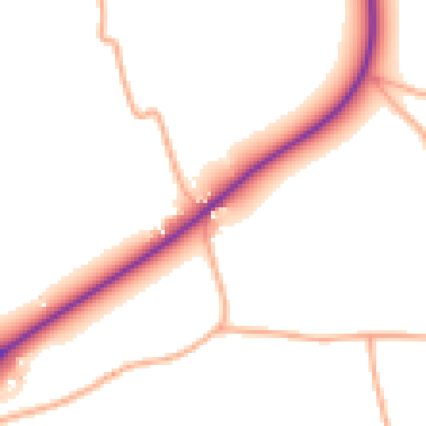 Daytime road noise heatmap for NR34 8AY