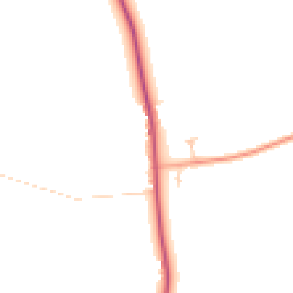 Daytime road noise heatmap for NR34 8DH