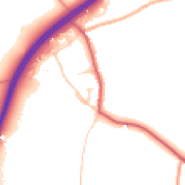Daytime road noise heatmap for NR34 8RQ