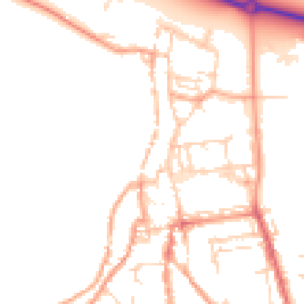 Daytime road noise heatmap for NR34 9AS
