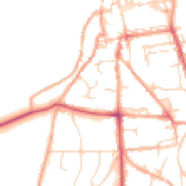 Daytime road noise heatmap for NR34 9NE