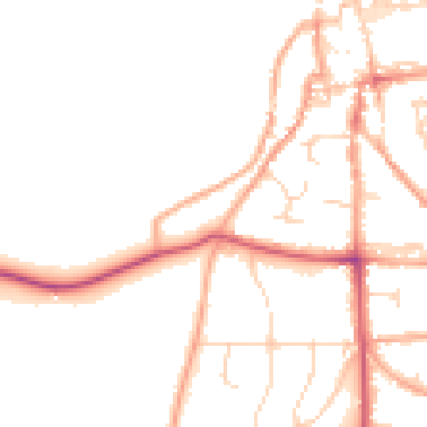 Daytime road noise heatmap for NR34 9NF