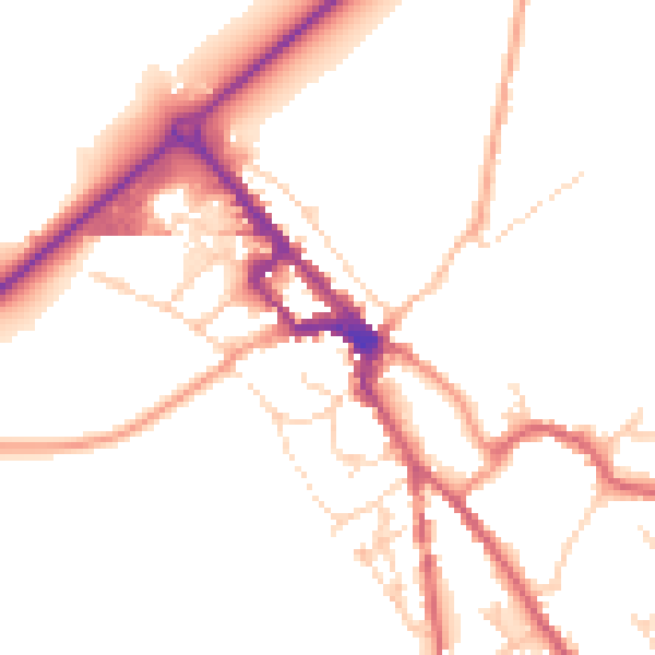 Daytime road noise heatmap for NR35 1AE