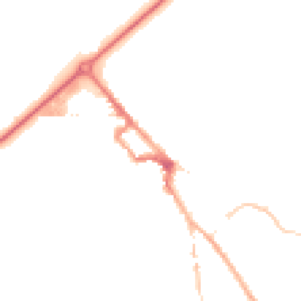 Night-time road noise heatmap for NR35 1AG