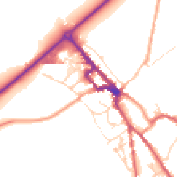 Daytime road noise heatmap for NR35 1AQ