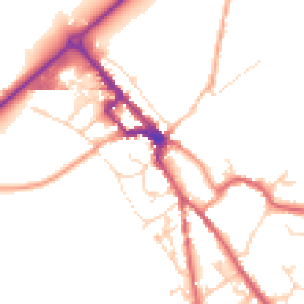 Daytime road noise heatmap for NR35 1AW
