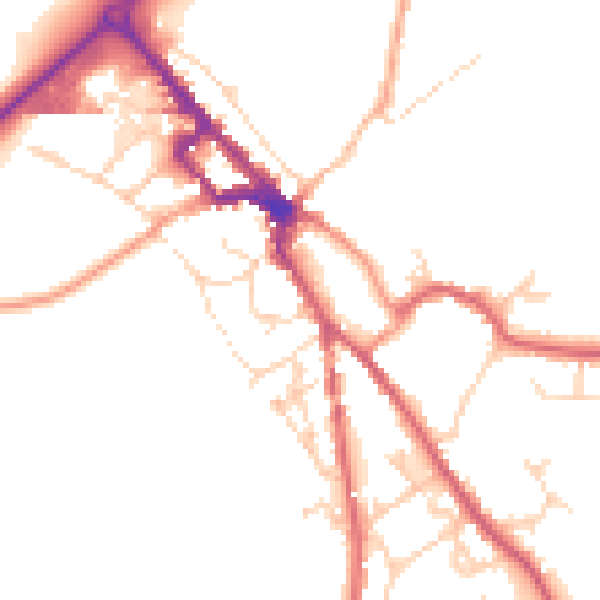 Daytime road noise heatmap for NR35 1AX