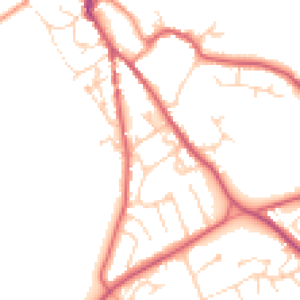 Daytime road noise heatmap for NR35 1BA