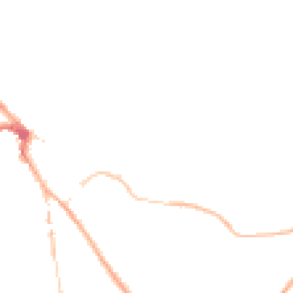 Night-time road noise heatmap for NR35 1BF