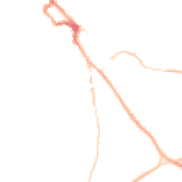 Night-time road noise heatmap for NR35 1BH