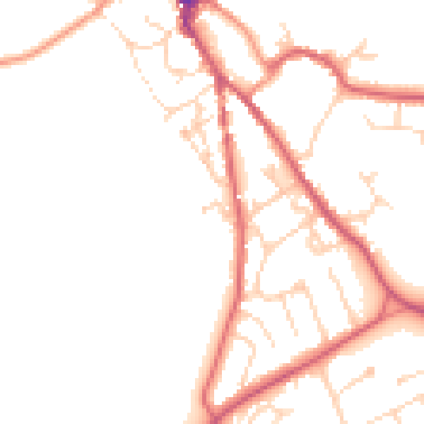 Daytime road noise heatmap for NR35 1BJ