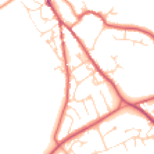 Daytime road noise heatmap for NR35 1BL