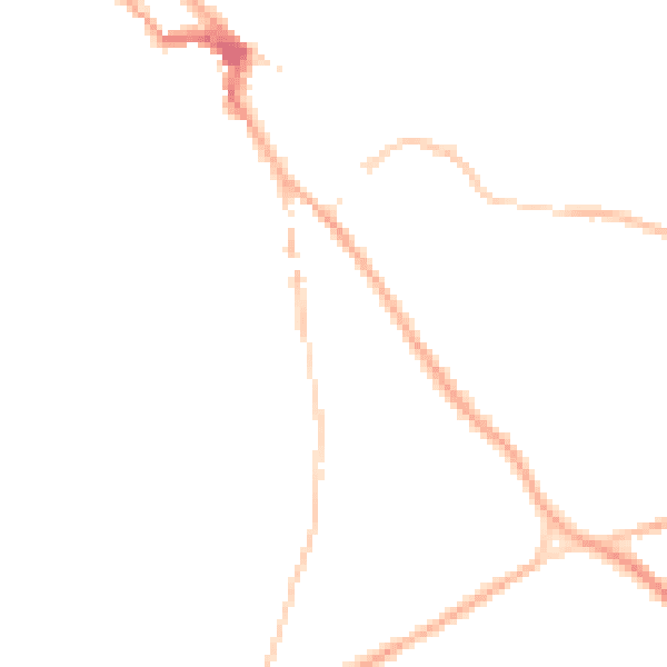 Night-time road noise heatmap for NR35 1BP