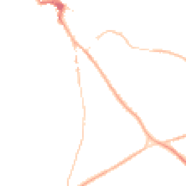 Night-time road noise heatmap for NR35 1BT