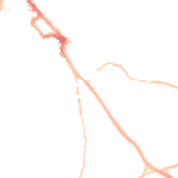 Night-time road noise heatmap for NR35 1BX