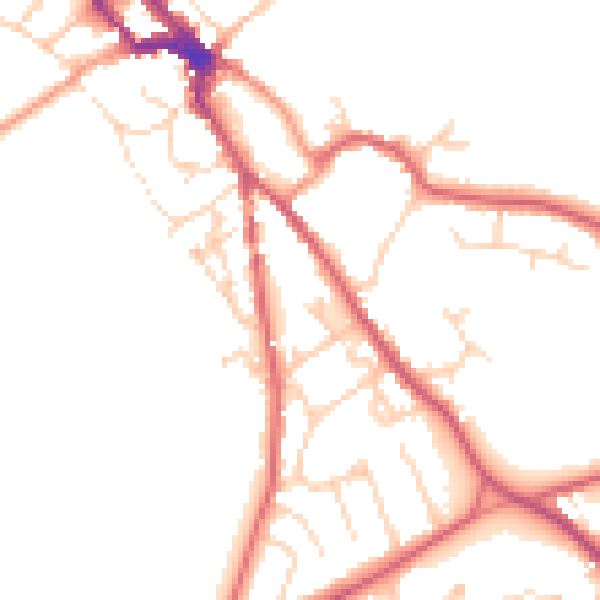 Daytime road noise heatmap for NR35 1BZ