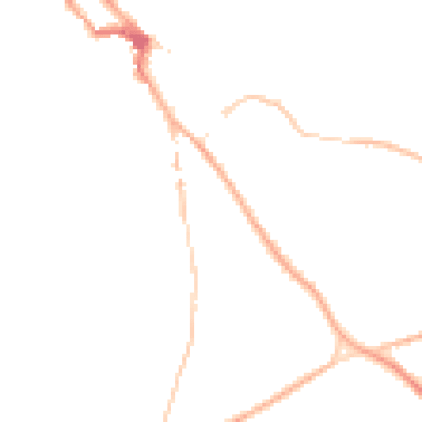 Night-time road noise heatmap for NR35 1BZ