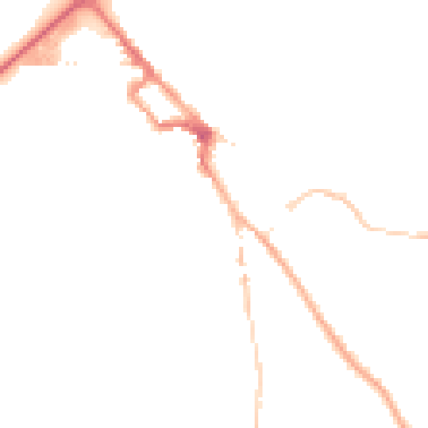 Night-time road noise heatmap for NR35 1DB