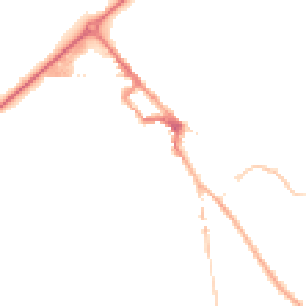 Night-time road noise heatmap for NR35 1DD