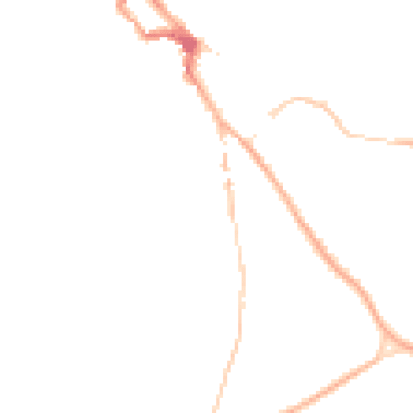 Night-time road noise heatmap for NR35 1DG