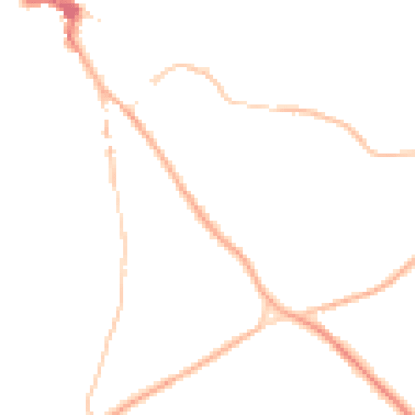 Night-time road noise heatmap for NR35 1DH