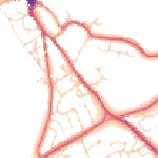 Daytime road noise heatmap for NR35 1DJ