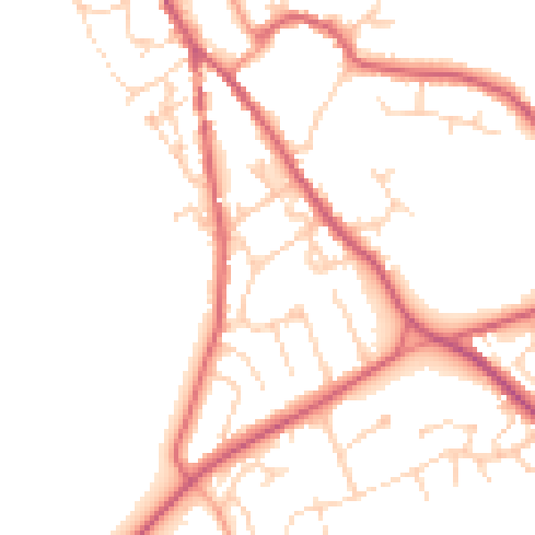 Daytime road noise heatmap for NR35 1DN