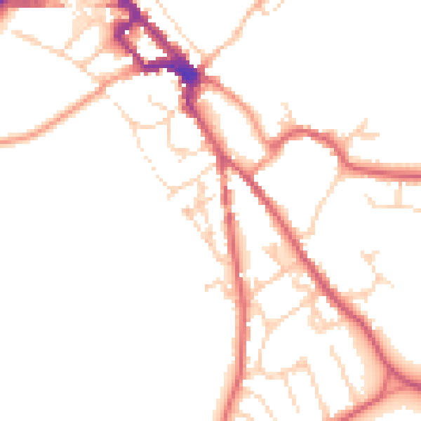 Daytime road noise heatmap for NR35 1DQ