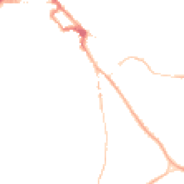 Night-time road noise heatmap for NR35 1DQ