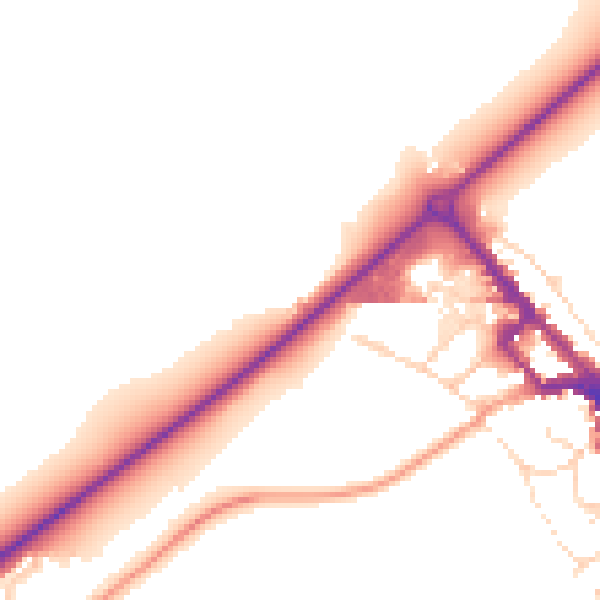 Daytime road noise heatmap for NR35 1DS