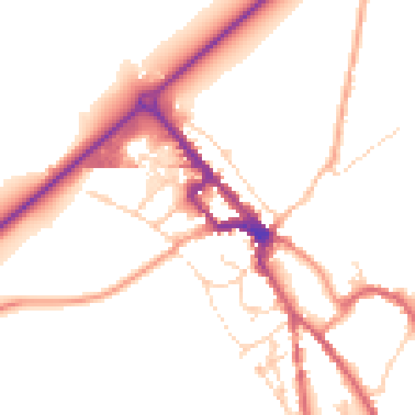 Daytime road noise heatmap for NR35 1DT