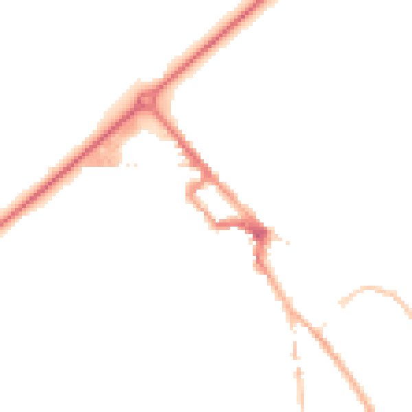 Night-time road noise heatmap for NR35 1DT