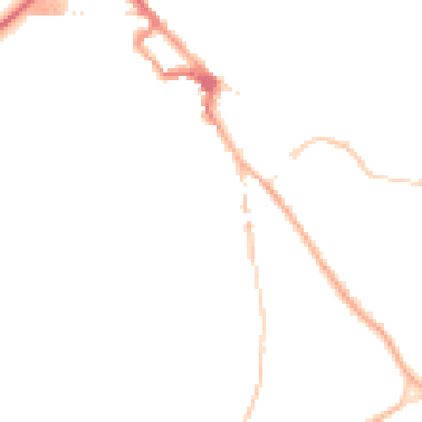 Night-time road noise heatmap for NR35 1DU