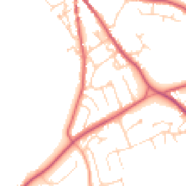 Daytime road noise heatmap for NR35 1DW