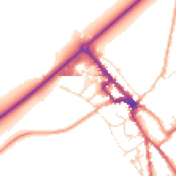 Daytime road noise heatmap for NR35 1DX
