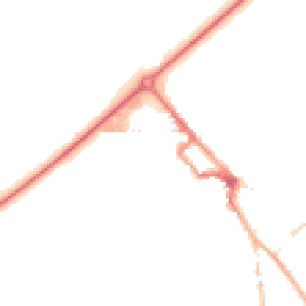 Night-time road noise heatmap for NR35 1DX