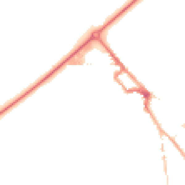 Night-time road noise heatmap for NR35 1DY
