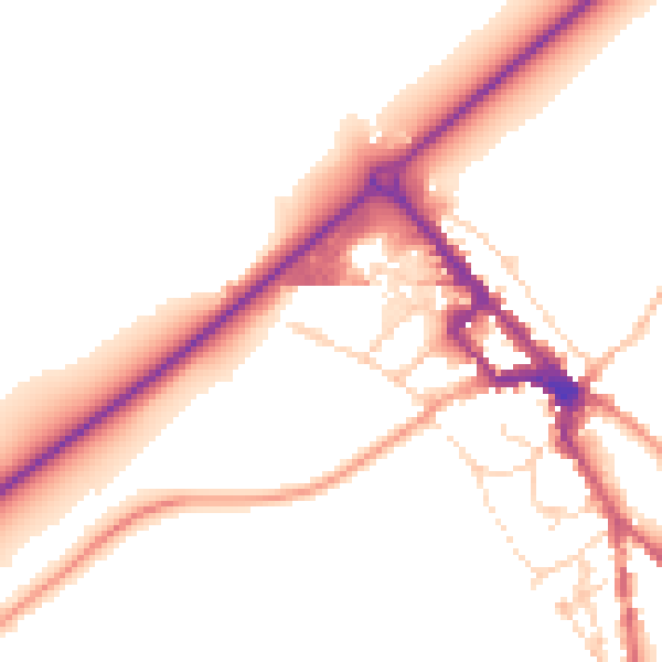 Daytime road noise heatmap for NR35 1DZ